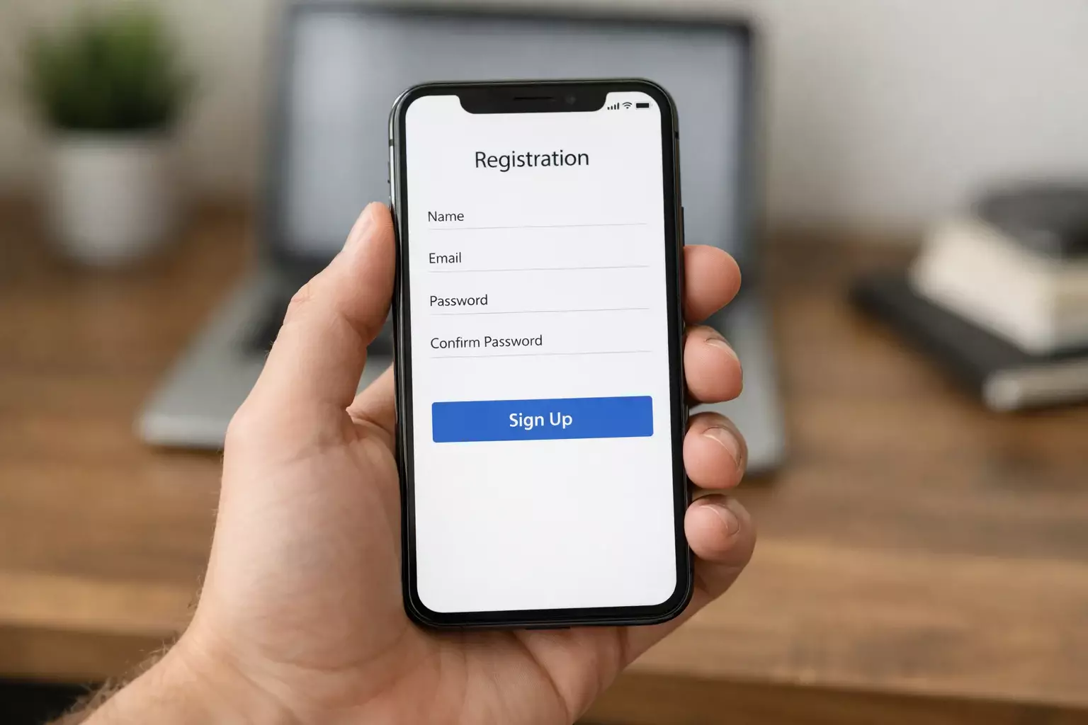 Mano che tiene uno smartphone con schermata di registrazione